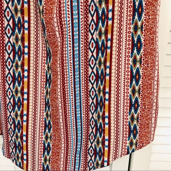 Umgee Women's Short Sleeve Mini Shift Dress in Size Small Southwestern Print - Picture 6 of 8
